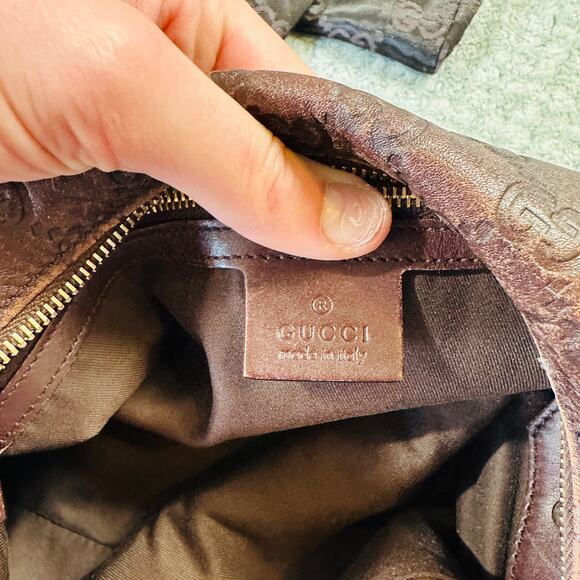 Vintage GUCCI Guccissima Brown Leather Monogram Horsebit LTH Hobo Bag Purse y2k - Picture 6 of 6